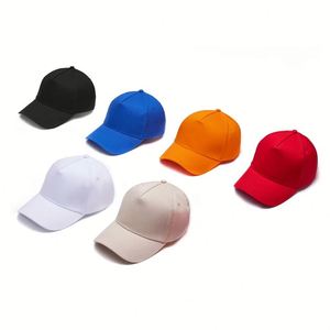 Casquettes de baseball personnalisées à 5 panneaux avec broderie 3D, noires unies, pour hommes et femmes, à calotte haute, à fermeture snapback et visière courbée - Product Image 2