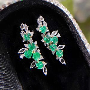 Xinfly Fine Jewelry 18K Gold Diamond 1.46ct <b>Emerald</b> <b>Stud</b> Earrings Jewelry - Product Image 1