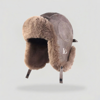 Gorros de invierno cálidos para caza, ciclismo, con orejeras, de cuero, de felpa gruesa, con logotipo bordado personalizado, estilo Ushanka