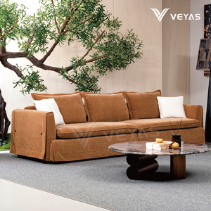 Sofá Seccional Tapizado en Chenilla con Funda Extraíble y Lavable, Diseño Moderno de Tres Plazas, Acogedor, Grueso, Cómodo y de Alta Calidad para Villa - Product Image 1