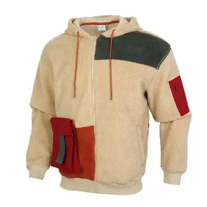 Vendita calda di Stile di Modo Personalizzato Capispalla per Uomo Giacca Sherpa Cappotto del Panno Morbido Cappotto Caldo