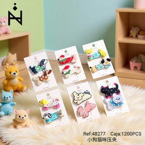 Clips para el Cabello con Diseño de Animales para Niños, Accesorios para el Cabello con Forma de Cachorro y Gato, 1200 Piezas por Caja - Product Image 3