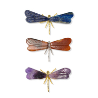 Wunderschöne Kristall-Amethyst-Libelle, Handgefertigt, Natürlicher Edelstein, Miniatur-Libelle für Geschenke und Sammlungen