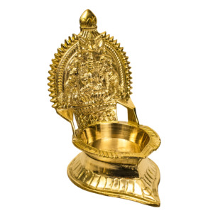 Lámpara de aceite Kamachi Diya de latón macizo de primera calidad para ceremonias hindúes, festivales, decoración de mandir, iluminación auspiciosa para el hogar. - Product Image 1
