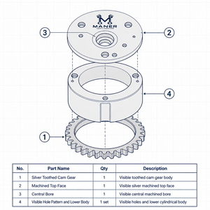 ตัวปรับตั้งเพลาลูกเบี้ยว MANER รุ่น 03C109088B สำหรับรถยนต์ VW Golf Plus, POLO, Jetta เครื่องยนต์ 1.4T อะไหล่ทดแทนสำหรับการตั้งเวลาวาล์ว - Product Image 5
