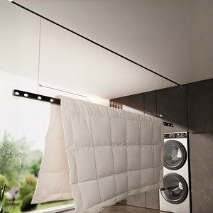 Balcony intelligent hidden embedded hidden <b>light</b> free extremely narrow invisible electric drying rack - Product Image 4