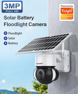 2023 Sectec CCTV HD 3MP PIR không dây CCTV Hệ thống an ninh năng lượng mặt trời Pin máy ảnh IP wifi 4 gam tuya mạng Máy ảnh