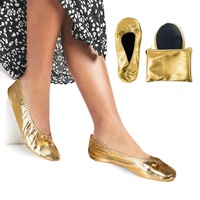 Chaussures de ballerines-Chaussures de voyage portables pliables pour femmes avec pochette HA01710