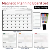 Tableau de calendrier magnétique effaçable à sec prêt à être expédié pour réfrigérateur, tableau blanc magnétique amovible effaçable pour planificateur mensuel, hebdomadaire et quotidien