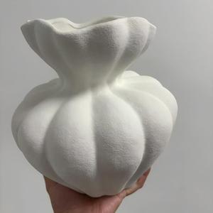 Vase en céramique blanche texturée, <span class=keywords><strong>moderne</strong></span>, fait main, écologique, pot à <span class=keywords><strong>fleurs</strong></span> <span class=keywords><strong>de</strong></span> table pour la décoration <span class=keywords><strong>de</strong></span> mariage et <span class=keywords><strong>de</strong></span> la maison - Product Image 5
