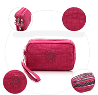 Dompet Kanvas Mini Wanita, Tas Tangan Resleting, Dompet Kanvas Pendek Anti Air untuk Pelajar dan Olahraga, Dompet Nilon