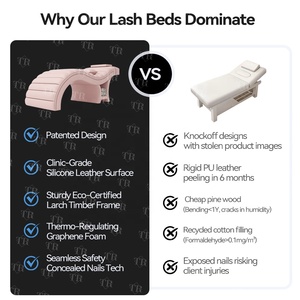 Turri 2025 Hiện Đại <span class=keywords><strong>Lash</strong></span> Lông Mi Giường Trắng Cong <span class=keywords><strong>Lash</strong></span> Giường Vẻ Đẹp Salon Đồ Nội Thất Spa Thiết Kế Độc Đáo Tùy Chỉnh <span class=keywords><strong>Lash</strong></span> Mở Rộng Giường - Product Image 4