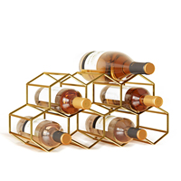 Support à vin multifonctionnel de style européen en métal pour 9 bouteilles, présentoir de comptoir pour 6 bouteilles, vente en gros