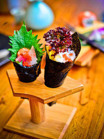 Rak Sushi Silinder Bambu Ramah Lingkungan - Tempat Temaki Jepang Motif Bunga Aman untuk Mesin Cuci Piring Dekorasi Pesta Pernikahan