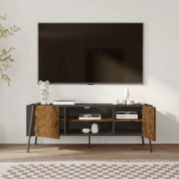 Mueble de TV de Madera al por Mayor con Patas Metálicas, Soporte de TV Moderno para Sala de Estar, Vitrina