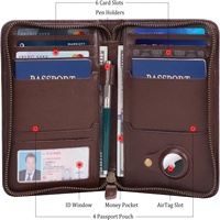 Portefeuilles longs en cuir PU marron fins et simples 2025 2026 pour femmes et hommes, porte-cartes minimaliste de haute qualité pour passeport, vente en gros