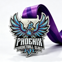 Médaille personnalisée en alliage de zinc pour le basketball, émaillée, couleur émail, pour l'honneur des équipes, des clubs, des matchs de remise des diplômes, des réalisations, souvenir commémoratif