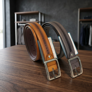 Premium Quality BS INTERNATIONAL <b>Cow</b> Hide Belts OEM ODM Design Waterproof Vintage Steel Buckle Heavy Duty Eco-Friendly 3.8 CM - Product Image 1