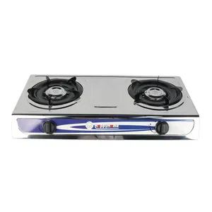 Stainless Steel Table Gas Stove Model 7102 Factory Wholesale LPG Gas Cooker
