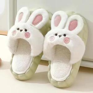 Chaussons antidérapants pour femmes tendance pour l'hiver, en coton, chaussons kawaii en forme de lapin, nouveaux chaussons à semelle épaisse - Product Image 6