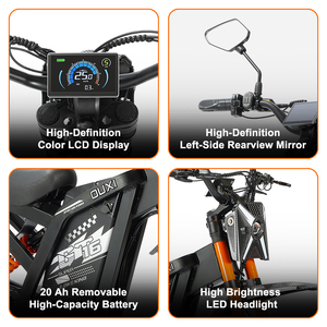 Vélo électrique de montagne <span class=keywords><strong>OUX</strong></span> GT16 48V 20Ah avec double suspension en alliage d'aluminium, autonomie de 80 km, moteur 250W, en stock en Australie - Product Image 2