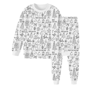 Atacado DIY Crianças Colorir Pijamas para Meninas Lavagem Off Marcadores Colorir Pijamas Set para Crianças Unisex Pijamas Pijamas - Product Image 6