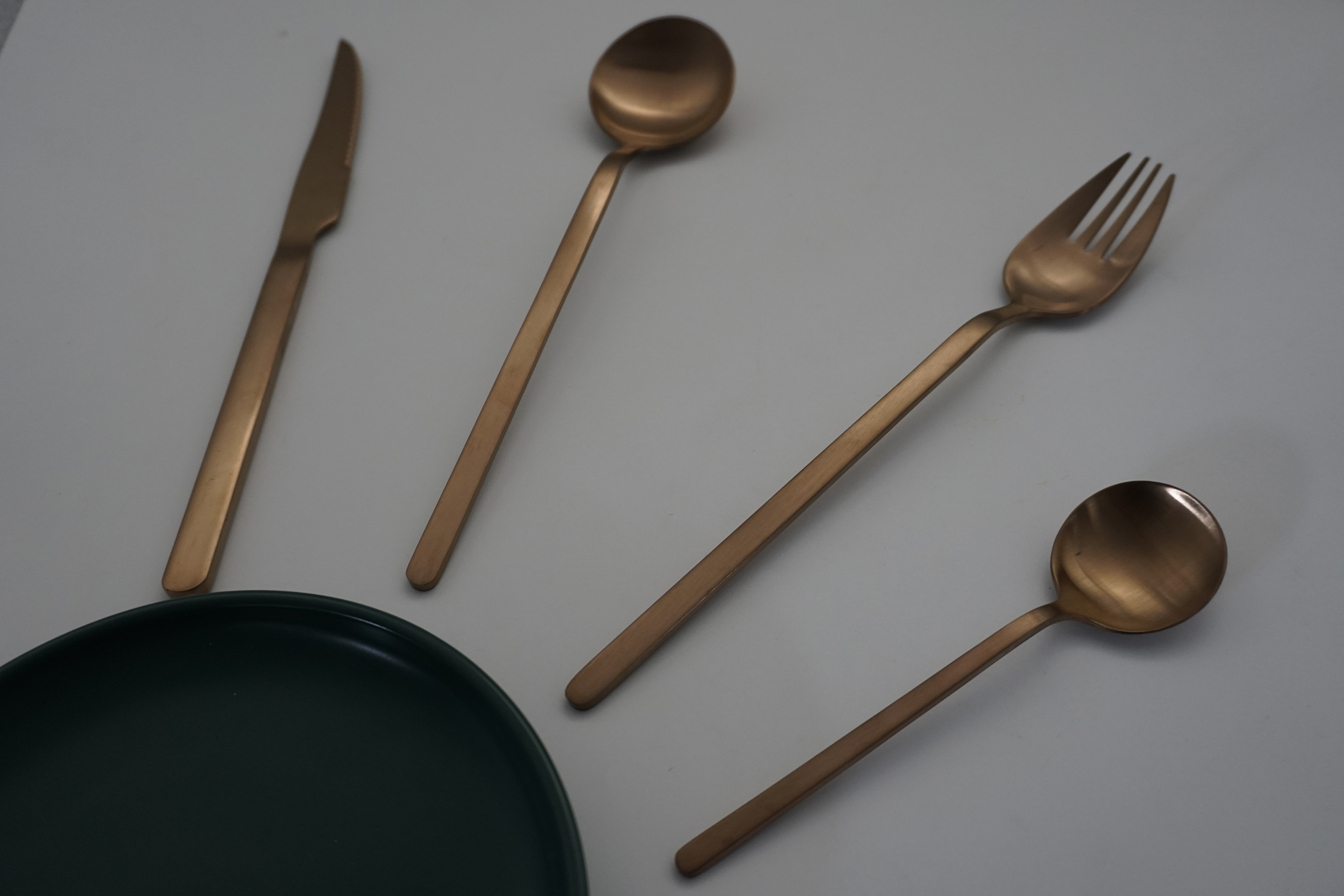 Customized Color Rose Gold Stainless Steel Wedding 4-Piece Cutlery Set Matte Finish Modern Design Custom Logo Spoon Fork Custom · image 4