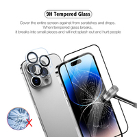 Vente en gros 2 en 1 9H téléphone portable verre trempé protecteur d'écran caméra lentille protecteur pour iPhone 16 15 14 13 12 11 Pro Max plus
