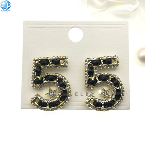 Thời trang sang trọng CC GG Nước hoa hình dạng thiết kế stub Bông tai phụ nữ thương hiệu nổi tiếng Bộ đồ trang sức kim cương đôi C G không gỉ Bông tai - Product Image 3