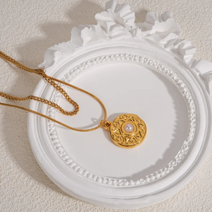 Collier tendance en perles rondes pour femmes, acier inoxydable 304, perles artificielles, imperméable, non décolorant, chaîne de câble, bijoux - Product Image 6