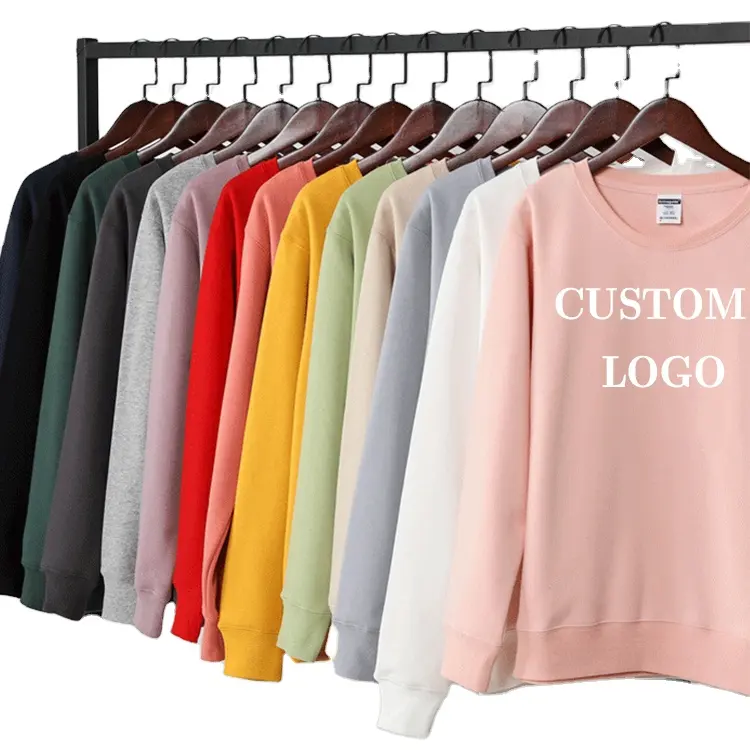 Großhandel Plain Custom Crewneck Sweatshirt Baumwolle Pullover Übergroße Sweatshirt Blank Fleece Unisex Herren Kapuzen pullover