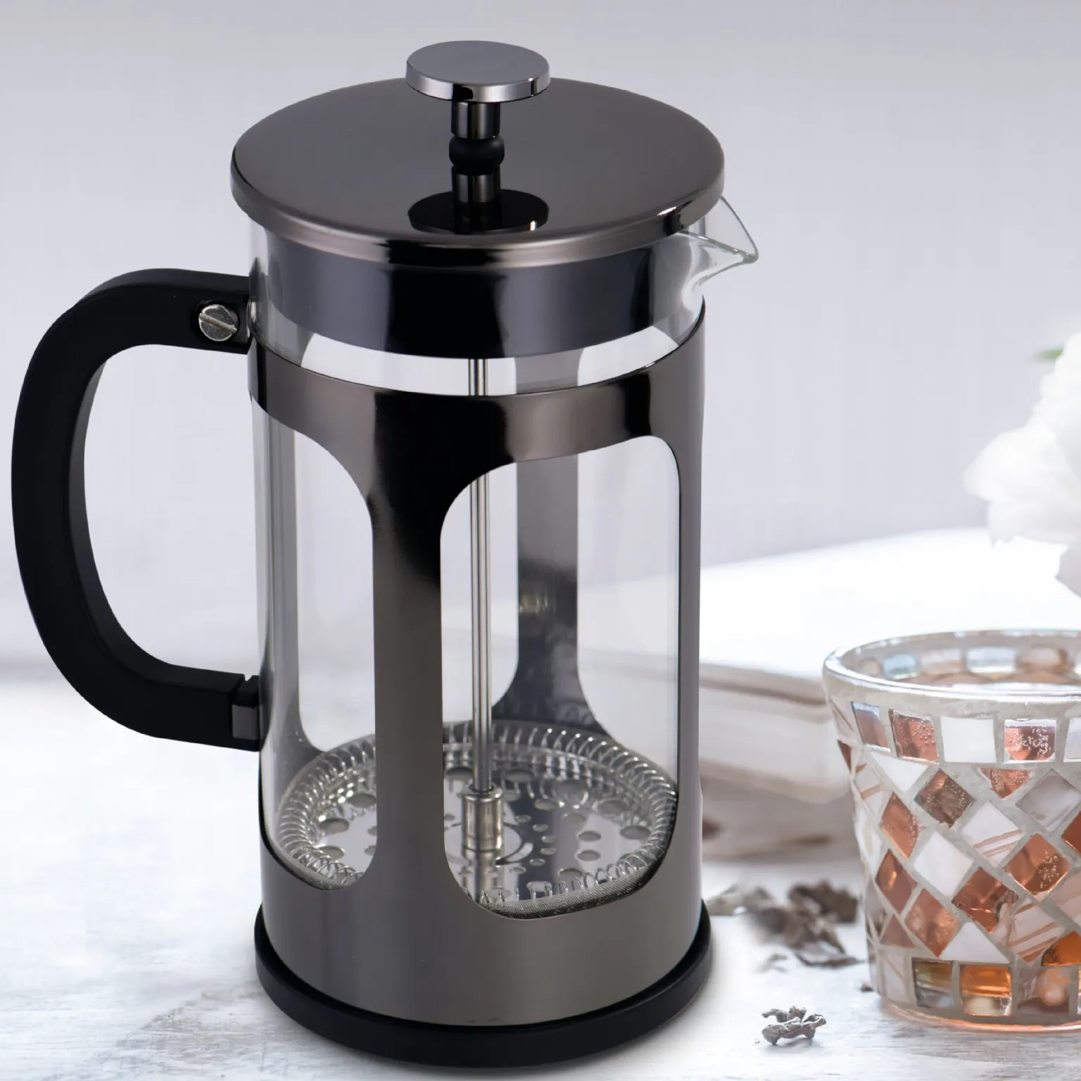 Perfekt für Kaffee liebhaber geschenke, Kaffee presse aus Glas und Edelstahl, tragbare Kaffee presse French Press