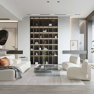 Modern Style High End Open Shelves Solid Wood With Wood Grain Display Cabinets Decorative Wall in Dining Room - Product Image 1