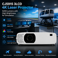 Projecteur laser 4K 3LCD CJ5915 16W avec haut-parleur intégré, 5200 lumens pour salle de conférence, avec lampe écologique et source de lumière sans ampoule