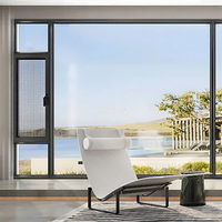 Ventana Abatible de Aluminio y Vidrio de Diseño Moderno Personalizado AMJ, Diseños Modernos, Ventanas de Panel Doble para el Hogar, Ventana Abatible de Aluminio