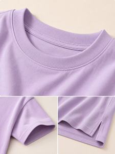 T-shirt Boxy en Coton pour Enfants, Unisexe, Bébé Fille Garçon, Basique, Manches Courtes, Couleur Unie, Décontracté d'Été, Vêtements pour Enfants en Gros - Product Image 4