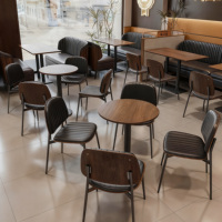 Französisch-Chinesisches Vintage-Massivholz-Esszimmer-Set für Cafés und Restaurants mit Tisch und Stühlen sowie Buffet-Möbel