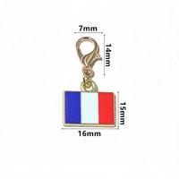 Gantungan Kunci Enamel, Gantungan Kunci Logam Bendera Nasional, Gantungan Kunci Bendera Nasional DIY, Gantungan Kunci Gelang Bendera Nasional untuk Pembuatan Perhiasan Negara