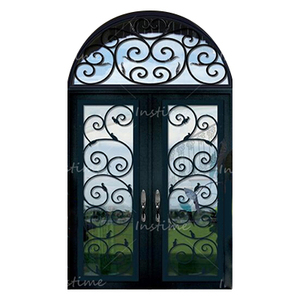 Instime <span class=keywords><strong>Alucasa</strong></span> Balcón Puerta de hierro Diseño Puertas de entrada principal Diseño de parrilla Puerta doble de hierro forjado - Product Image 1