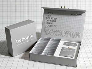 Boîte en carton avec insert en <span class=keywords><strong>mousse</strong></span> personnalisé, boîte cadeau magnétique en papier, emballage recyclable pour les soins orthodontiques, aligneur dentaire - Product Image 1