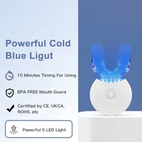 Kit de Blanqueamiento Dental Rápido GlorySmile de 10 Minutos, Luz Aceleradora LED Azul, Cero Sensibilidad, Gel de Peróxido de Carbamida al 35%