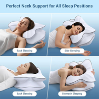 Bantal Tidur Ergonomis Kontur Kupu-kupu dari Busa Memori dengan Penyangga Leher dari Tanduk Sapi Asli, Dapat Dicuci, untuk Mengurangi Nyeri Leher, Kualitas Hotel
