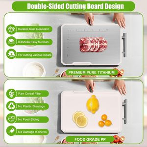 Tabla de Cortar Personalizada de Acero Inoxidable para Cocina, Tabla de Cortar de Titanio de Doble Cara para Verduras, Pan y Carne - Product Image 3