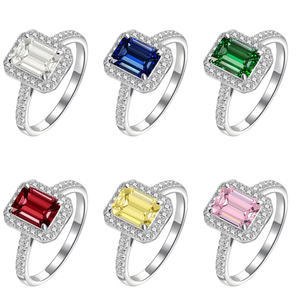 Bague pour femme SPJ Luxury Designer Fine Jewelry S925 en argent sterling micro-pavé entièrement sertie de diamants, saphir bleu royal et zirconias. - Product Image 1