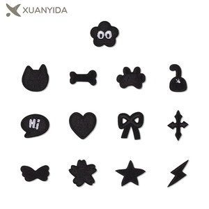 Hàn Quốc Vui Dễ Thương Phim Hoạt Hình Nhỏ Màu Đen Mèo Con Mèo Thiết Kế Thêu Sắt Trên Tùy Chỉnh Các Bản Vá Lỗi Cho Trẻ Em Mặc - Product Image 2