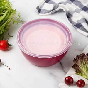 Juego de cuencos de plástico con tapa para ensalada, accesorios de cocina de Maisons, duraderos, coloridos, 4 Uds., venta al por mayor - Product Image 4