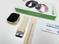 Smartwatch mit TFT-Display, Fitness-Tracker, IP68 wasserdicht, Schlafüberwachung, Anrufannahme, Silikon, quadratisches Design, Wecker