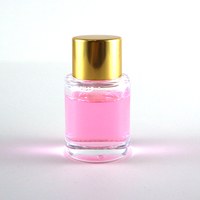 Petit pot de bouteille en verre transparent de 15ml, encreur et encre noire avec bouchon en or