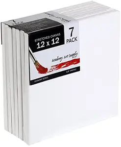 12 X 12 Inch Stretched Canvas Value Pack of 7 Square Size