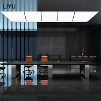 Table de conférence moderne en panneaux de bois LIYU, design extensible, pieds en acier inoxydable, mobilier de bureau pour école, hôpital, salle à manger